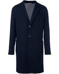 Темно-синее длинное пальто от Brunello Cucinelli