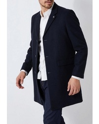 Темно-синее длинное пальто от Burton Menswear London