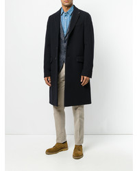 Темно-синее длинное пальто от Joseph