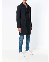 Темно-синее длинное пальто от Tagliatore