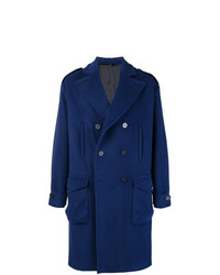 Темно-синее длинное пальто от Christian Pellizzari