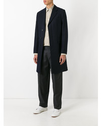 Темно-синее длинное пальто от E. Tautz