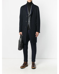 Темно-синее длинное пальто от Boglioli