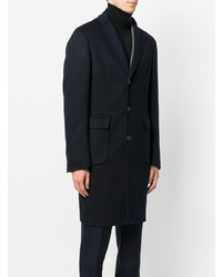 Темно-синее длинное пальто от Boglioli