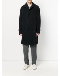 Темно-синее длинное пальто от Mp Massimo Piombo