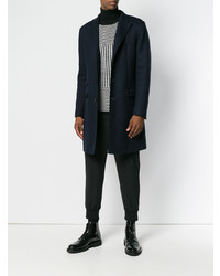 Темно-синее длинное пальто от Neil Barrett