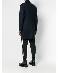 Темно-синее длинное пальто от Neil Barrett