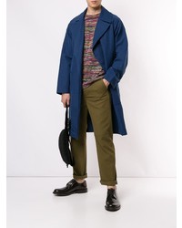 Темно-синее длинное пальто от TOMORROWLAND