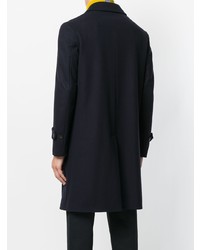 Темно-синее длинное пальто от Hevo