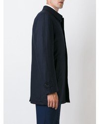 Темно-синее длинное пальто от Corneliani