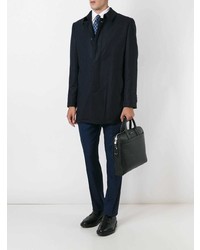 Темно-синее длинное пальто от Corneliani