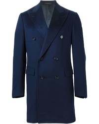 Темно-синее длинное пальто от Corneliani