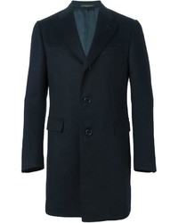 Темно-синее длинное пальто от Corneliani