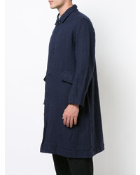 Темно-синее длинное пальто от Casey Casey