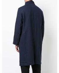 Темно-синее длинное пальто от Casey Casey