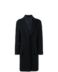 Темно-синее длинное пальто от Curieux