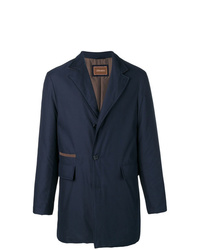 Темно-синее длинное пальто от Doriani Cashmere