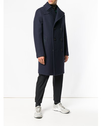 Темно-синее длинное пальто от Lanvin