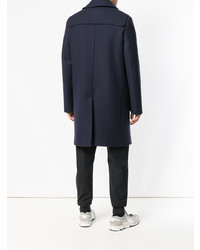 Темно-синее длинное пальто от Lanvin