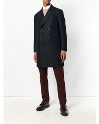 Темно-синее длинное пальто от Caruso