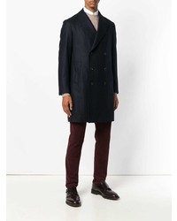 Темно-синее длинное пальто от Caruso