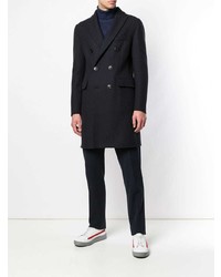 Темно-синее длинное пальто от Hevo