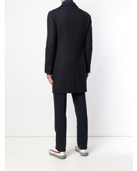 Темно-синее длинное пальто от Hevo