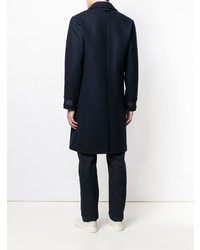 Темно-синее длинное пальто от Natural Selection