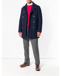 Темно-синее длинное пальто от Eleventy