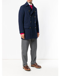 Темно-синее длинное пальто от Eleventy