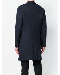 Темно-синее длинное пальто от Neil Barrett