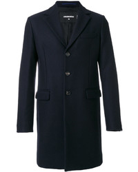 Темно-синее длинное пальто от DSQUARED2