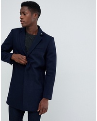 Темно-синее длинное пальто от Farah Smart