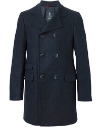 Темно-синее длинное пальто от Fay