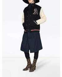 Темно-синее длинное пальто от Gucci