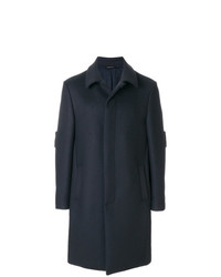Темно-синее длинное пальто от Fendi