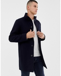 Темно-синее длинное пальто от French Connection