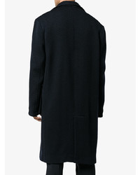 Темно-синее длинное пальто от Curieux