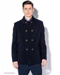 Темно-синее длинное пальто от Havana & Co