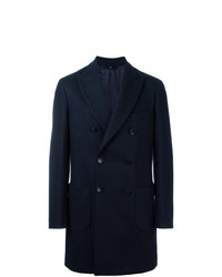 Темно-синее длинное пальто от Hevo