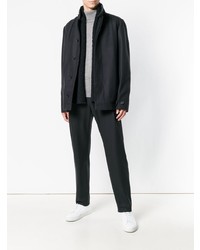 Темно-синее длинное пальто от Stephan Schneider