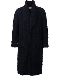 Темно-синее длинное пальто от Julien David