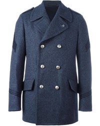 Темно-синее длинное пальто от Lardini
