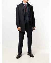 Темно-синее длинное пальто от Fay