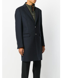 Темно-синее длинное пальто от Billionaire