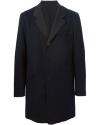 Темно-синее длинное пальто от Loro Piana