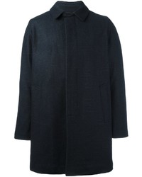 Темно-синее длинное пальто от MAISON KITSUNÉ