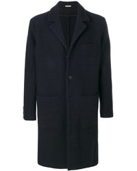 Темно-синее длинное пальто от Massimo Alba