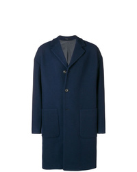 Темно-синее длинное пальто от Mauro Grifoni
