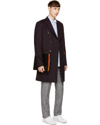 Темно-синее длинное пальто от Paul Smith